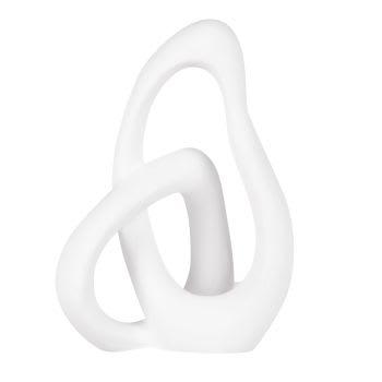 Figura abstracta de cerámica blanca Alt. 25