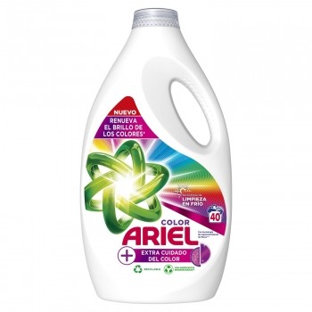 Detergente líquido + extra cuidado del color Ariel 40 lavados.