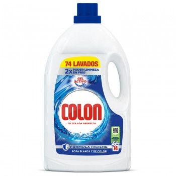 Detergente gel activo fórmula higiene Colon 74 lavados.
